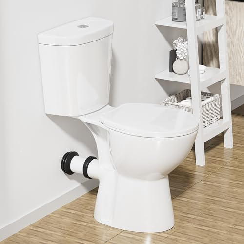 SUPERFLO Rear Outlet Toilet With 19 Inch Tall Toilet Rear Discharge