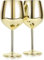 Sandy Beach Gold Brushed Brass Stemmed Elegant Goblet Pair of Wine Glasses - Shatterproof, Unbreakable for Home, Wedding or Any Occasion Set of 2 (500ml)