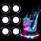 6 STK Bunt LED Untersetzer Ø 10cm Leuchtende für Getränke Acryl Rund Transparente wasserdichte Stimmungslichter Leuchtuntersetzer für Gläser Flaschen Partys Hochzeiten Bar Weihnachten