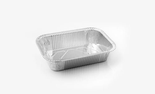 Inoverse Lot de 500 barquettes en aluminium de 20,1 x 13,6 x 5 cm - Plat à four pour la cuisson, la cuisson, le barbecue, les bols en aluminium de qualité supérieure