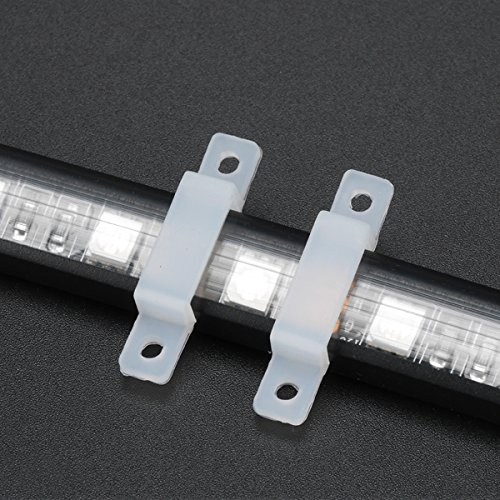 WOWLED Strip Light Mounting Bracket Clip, LED Strip Holders Soft Silicone Fixing Clip for 13mm Max Width Strip(100Pcs)