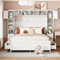 Zravenna Schrankbett 140x200, Wandbett mit Lattenrost, Murphy Bed mit 4 Schubladen und großem Stauschrank, Massivholzbett, Doppelbett, Bettgestell (Weiß)