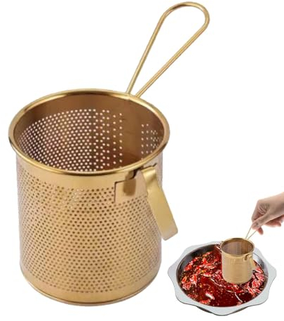 TROONZ Pasta Basket for Boiling | Stainless Steel Noodle Spaghetti Hot Pot Strainer - Multipurpose Fine Mesh Strainer, Kitchen Pasta Skimmer for Boiling Food Spaghetti