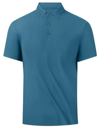 Keepink Polo Shirts for Men UK Summer Short Sleeve Tops Quick-Dry Ice Silk Polo T Shirts Solid Lapel Golf Shirt Slim Fit Plus Size T-Shirts Work Tees Mens Gym T Shirt Top M-5XL