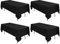 4 Stück Schwarz Tischdecke 153 x 260 cm, Polyestergewebe Tischdecke für 6 FT Rechteck Tische schmutzabweisende und Waschbare Tischdecke dekorative Tischdecke für Hochzeiten, Partys, Bankette