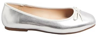 Yours - Chisel Toe Ballerina Pumps in Extra Wide Eee Fit - Women's Silver