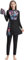 Women's 3-Piece Burkini Modest Swimwear Full-Coverage Rash Guard Long Sleeve Swim Top with Pants and Hijab Tankini Set Summer Beachwear in Black (L) | Free Compressed Towel Included!