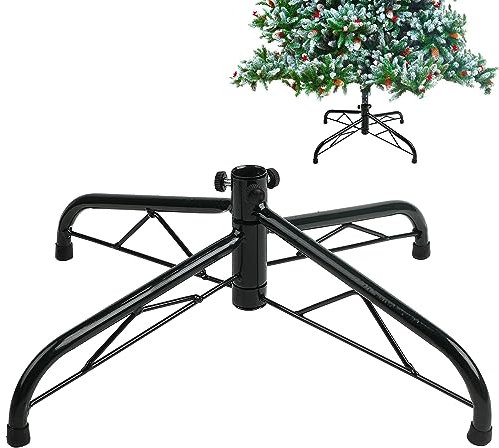 ZALAON Christmas Tree Base Stand, 40CM Green Artificial Tree Bracket Metal for 4ft 5ft 6ft Christmas Tree