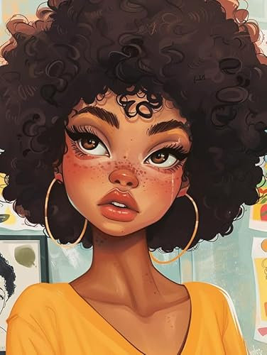 MOMAKA 5D Diamond Painting Kits Hübsches Mädchen,DIY Diamant Malerei Full Drill Set Karikatur, Runde Diamant Arts Craft Cross Stickerei Malerei Kits für die Home Wanddekoration 30x40cm-24