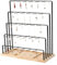 Polegas Jewellery Stand, 5 Tier Earring Holder Necklace Stand with Hooks, Wooden Storage Tray, Jewellery Display for Selling