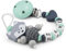 kleinerStorch Kette personalisiert mit Namen für Mädchen & Jungen | VIELE FARBEN | Baby Geschenk zur Geburt & Taufe | Fuchs (mint)