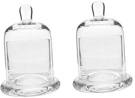 TOPPERFUN 2 Ensembles De Cloche en Verre Photophore Bougeoir Bougie Bougeoir Mini Gobelets en Papier Plante Artisanat Cloche Vintage Bougeoir Dessert Servant Bougeoir Support