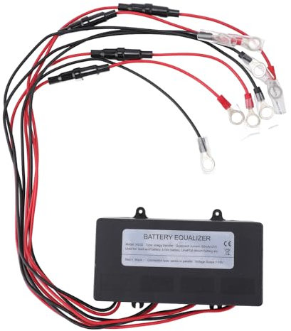 Battery Equalizer 48V, Battery Balancer 4x12V LED Display Reverse Polarity Prevention Battery Voltage Regulator Balancer for 48V Battery Bank