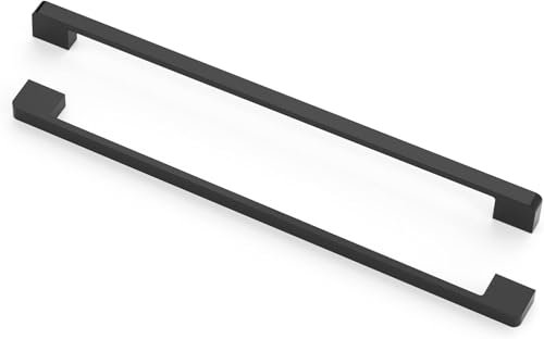 MARGUERASW 10 Stück schwarze Türgriffe aus Zinklegierung, T-Griff, Bar, Stick, Küche, Schrank, Lochabstand 320 mm