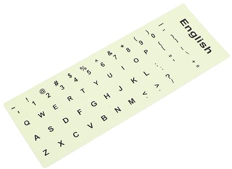 MERRYHAPY Glow in The Dark Keyboard Stickers English Fluorescent Letter Replacement Decal for Laptop and Desktop, Large Lettering Keyboard Sticker for Night Use