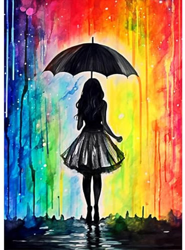 Lxmsja 5D Diamond Painting Kunst Mädchen, Diamond Painting Erwachsene, Diamant Painting Bilder Erwachsene, Full DIY Diamant Kunst Malerei Stickerei Set Kreuzstich Bilder Home Wand Dekor 30x40cm