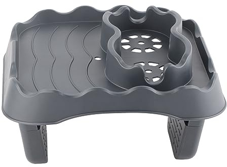 Culnflun Plateau de Table, Table de Bain à Remous, Table d'appoint réglable antidérapante pour Bain à remous, Piscines avec 2 Porte-gobelets, pour Piscine, Baignoire, Accessoires de Spa (Gris)