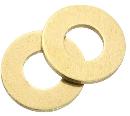 sourcing map Arandela plana M8, 15 arandelas planas de latón de 18 mm de diámetro exterior de 1,5 mm de grosor, anillo de junta de sellado de metal para tornillos, pernos, tuercas