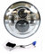 GBSONGLIANGBO Motorrad Scheinwerfer,Scheinwerfer Motorrad Runde 7 Motorrad Schwarzer Projektor Motor HID Glühbirne Scheinwerfer(Chrome Led and Wire)