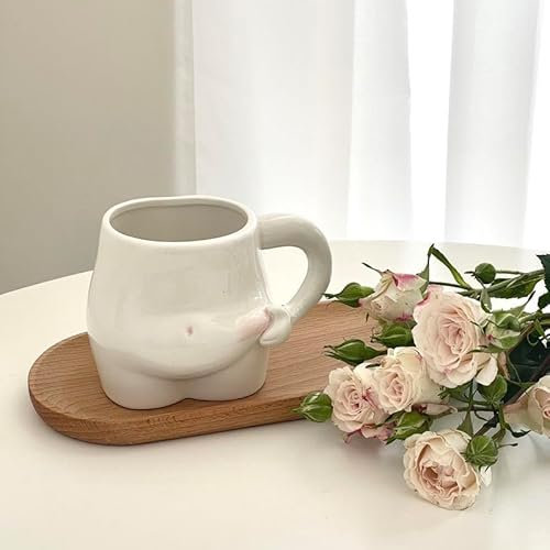 Generico Weiße Kaffeetasse mit lustigem Design in Bauchform Erinnerung, um mehr Wasser zu trinken und in Form zu halten, ideal für Büro oder originelles Geschenk