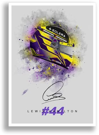 Lewis Hamilton 2025 signed helmet photo poster print autograph framed memorabilia Ferrari F1 gift (A3 Poster Only 2024)