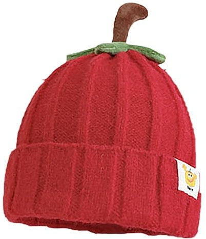 Generisch Schal Mädchen Türkis Warme Mützen Mädchen Jungen Winter Schal Kind Hut Mütze Stricken Baby Kind Schal Winter (Red, 4-10 Years)
