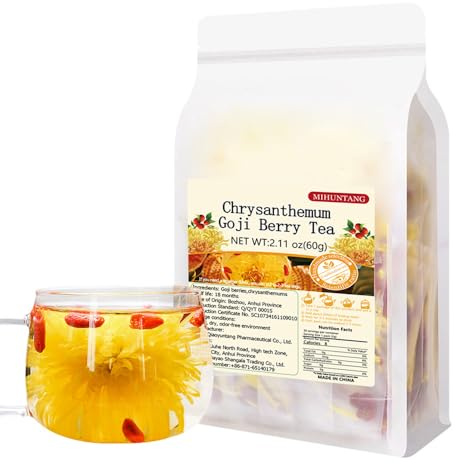Chrysanthemen Goji Teebeutel 60g Ganze Früchte Blumen Tee | Jede Packung ist einzeln versiegelt und gelagert, geeignet für heiße oder kalte Getränke, Den ganzen Tag genossen