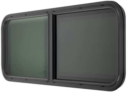 Wohnwagen Fenster, Caravan Schiebefenster aus Aluminiumlegierung & gehärtetes Glas mit Insektenschutz für Wohnmobile, Camping Campervan, 100 x 40cm