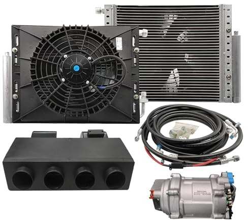 Universal unter Dash AC Kit 12v Elektrische Klimaanlage 10000BTU 12 Volt DC Klimaanlage Auto AC System Passend für Auto Semi-Lkw Wohnmobil Kran Traktor SUV Camper Van Auto RV Lkw