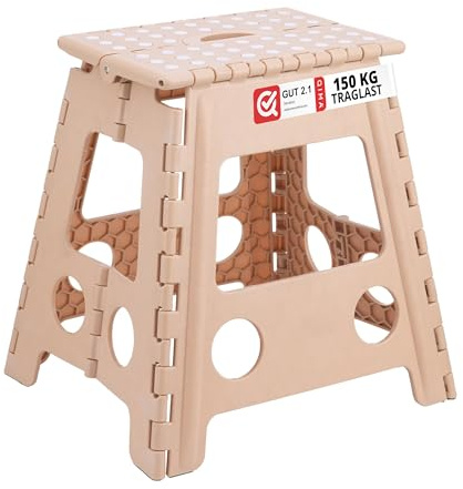 Relaxdays Sgabello Pieghevole XL, Trasportabile, da Bagno o Campeggio, Fino a 150 kg, Altezza di 39