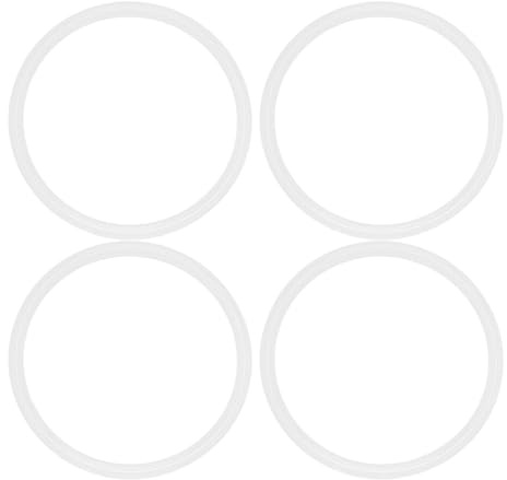 Veemoon Lot de 4 Anneaux en Silicone Blanc pour Bouteille Isotherme, Joints D'étanchéité Résistants et Réutilisables, Accessoires pour Gourdes Sportives