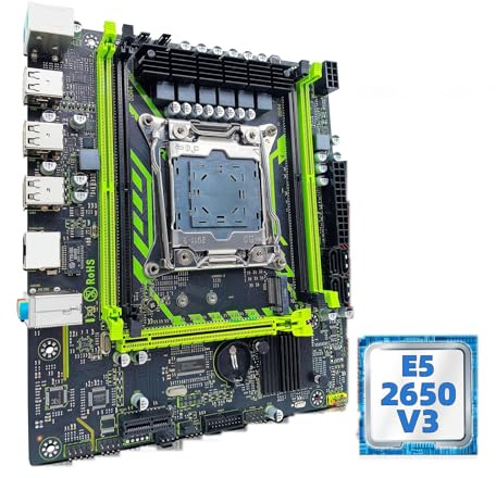 Gaming WiFi Kit de Carte mère Fit for ZSUS X99-8D4 avec processeur LGA2011-3 Xeon E5 2650 V3 DDR4 16 go (1 * 16 go) mémoire RAM 2133MHZ NVME M.2 SATA(Motherboards)