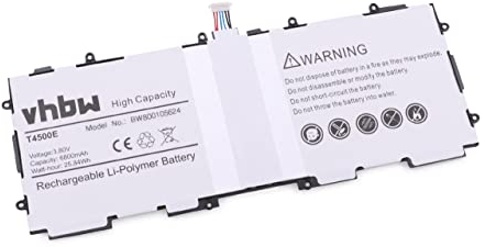 vhbw 1x Akku kompatibel mit Samsung Galaxy Tab GT-P5213, 3 10.1, GT-P5200, GT-P5210, GT-P5220 Tablet Pad (6800 mAh, 3,8 V, Li-Polymer) - Ersatz für AA1D625aS/7-B, T4500avE