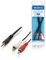 Valueline 1.00M 3.5mm Jack Stéréo Audio Adaptateur Mâle vers 2X RCA Mâle Câble Noir