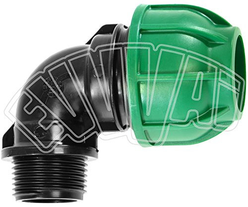 32 mm x 1 pulgada macho – Codo 90 grados curva compresión tubo PN riego