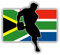 South Africa Flag Rugby Player Sport Hochwertigen Auto-Autoaufkleber 12 x 10 cm