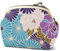 Pochette Porte Monnaie Femme Retro Fleur avec Fermoir Violette Coton Clic Clac Petit Poche Portefeuille Pochette Japonaise