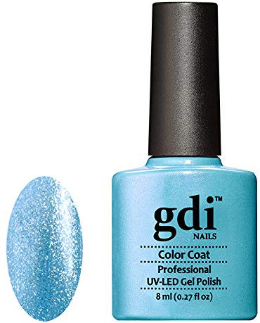 GDI Nails - R04 Blue Lagoon - Subtle Mid Blue Shade - UV LED Soak Off Gel Nail Polish Varnish - Shimmer Glitter Range - 8ml - ***REQUIRE UV/LED LAMP TO CURE DRY GEL POLISH***