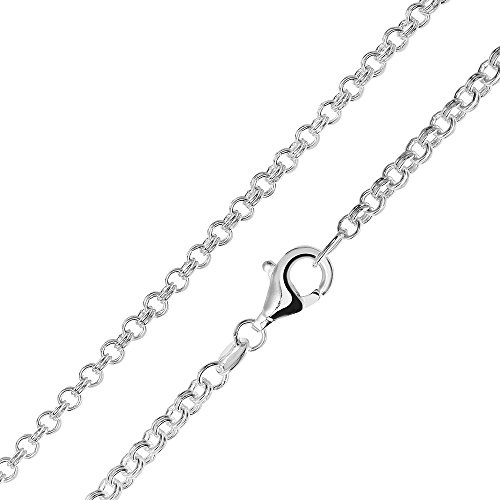 Zwillings Ankerkette Silber 925 Halskette 2,3mm für Damen und Herren K31 | feine Silberkette aus massivem Sterlingsilber für Anhänger Made in Germany von MATERIA by Matthias Wagner