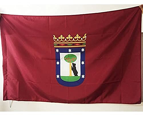 AZ FLAG Bandera de la Ciudad DE Madrid 90x60cm para Palo - Bandera MADRILEÑA 60 x 90 cm