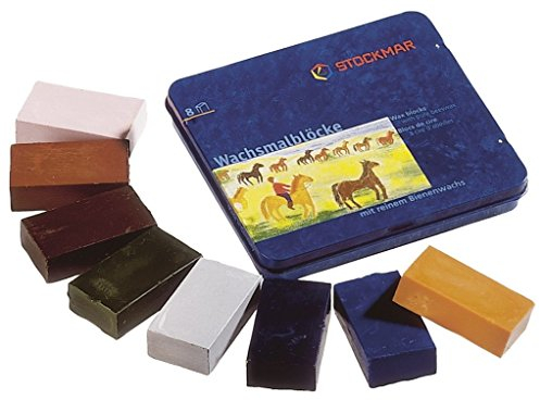 Stockmar 35100 Wachsmalstifte, Wachsmalblöcke, Wachsmaltropfen-Etuis 8er Etui