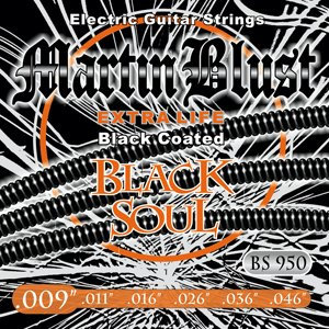 Martin Blust E-Gitarren-Saiten-Set Black Soul .009 - .046 BS950 - Schwarz beschichtet