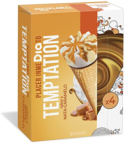 DIA TEMPTATION helado cono sabor nata y caramelo caja 4 uds 272 gr