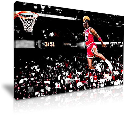 Michael Jordan Canvas Modern Wall Art 76x50cm - For NBA Fans Modern Home Office Gym Garden Room School Hotel Decoration