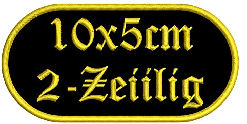 Rechteckiger Aufnäher Rec3 mit stark abgerundeten Ecken - für Deinen Wunschtext - Farben und Größen zur Auswahl - 10x5cm - personalisiert