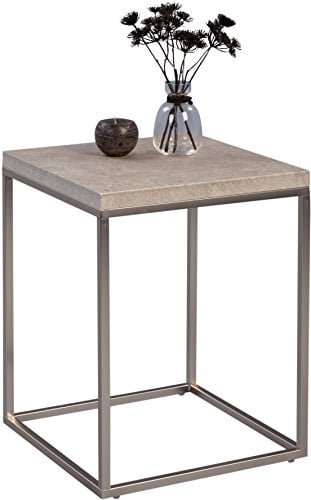 M2 Kollektion Olaf Beistelltisch, Holzdekor, Metall Betonoptik, 40 x 40 x 52 cm