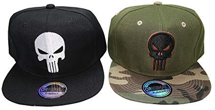 Snapback Cap King Queen Mr Mrs Brother Sister für Damen Herren Camouflage (Skull&Death)
