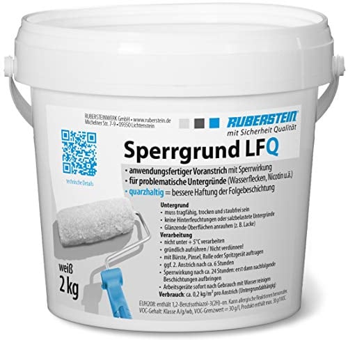 Ruberstein® Sperrgrund LFQ weiß 2 kg, lasierende quarzhaltige Grundierung mit Sperrwirkung