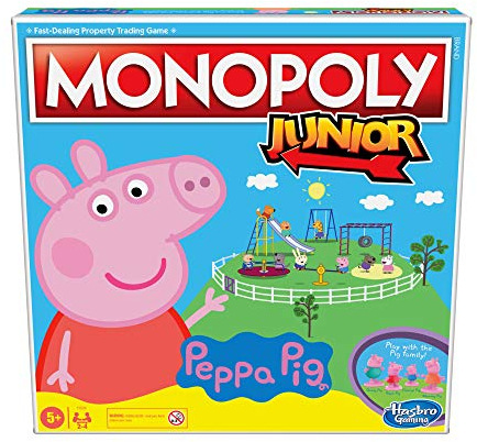 Monopoly Junior: Peppa Pig Edition Board Game for 2-4 Players, Indoor Game For Kids Ages 5 and Up