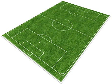 TYKTZXY Fussball Teppich FußBall, Funs Home Decor Spielmatte füR Jugendzimmer Jungen MäDchen Sport Theme Room Green 140×200cm